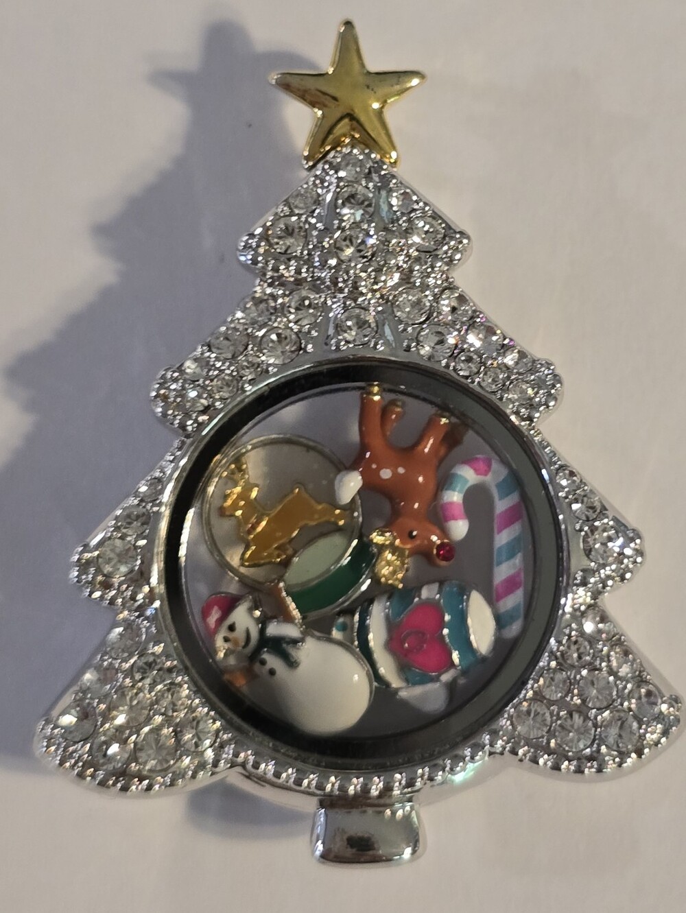 Origami Owl LK1039 Pavé Christmas Tree Living Locket + 5 Holiday Charms